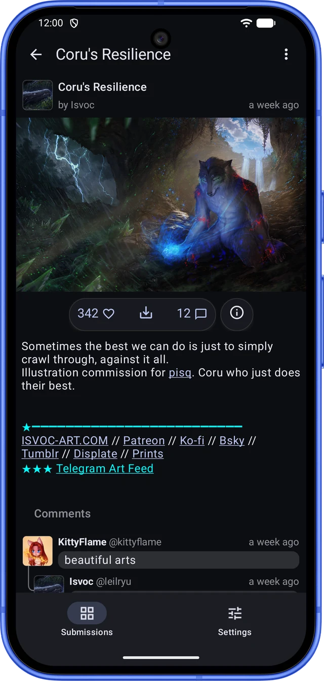 submission page of the app on an Android phone
